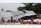 ঝড়ে বিধ্বস্ত স্কুলঘর, খোলা আকাশের নিচে পাঠদান