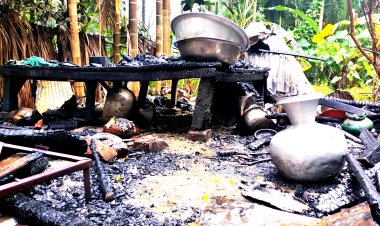 লালমোহনে অগ্নিকাণ্ডে বসতঘরে পুড়ে মরলেন বৃদ্ধা