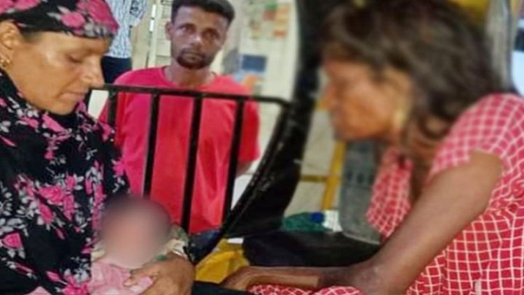 রাস্তায় সন্তান প্রসব করলেন পাগলি