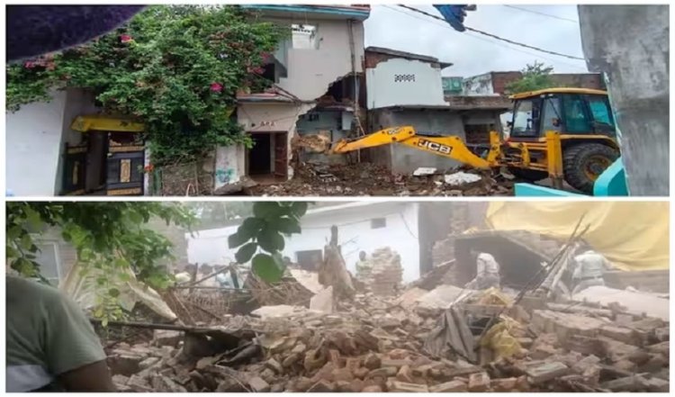বুলডোজার দিয়ে গুঁড়িয়ে দেয়া হলো ধর্ষণে অভিযুক্ত দুইজনের বাড়ি