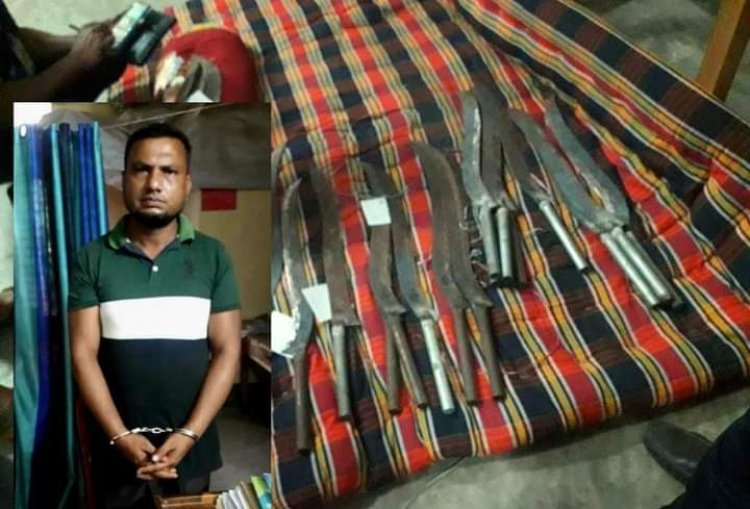 চরফ্যাশনে দেশীয়  অস্ত্রসহ যুবক আটক
