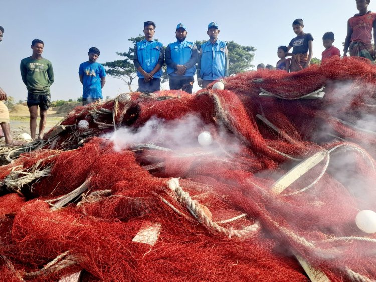চরফ্যাশনে নদী থেকে অবৈধ পাইজাল জব্দ